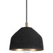 Lucian 1 Light Black Pendant Ceiling Light, Small